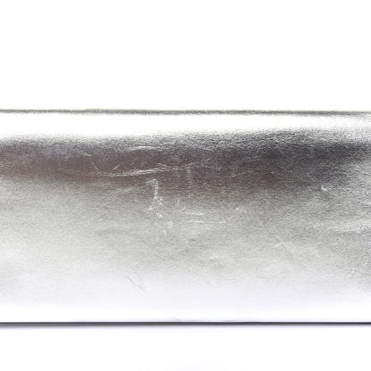 Saint Laurent Metallic Calfskin Classic Monogram Cassandre Clutch Argento 12 of 16