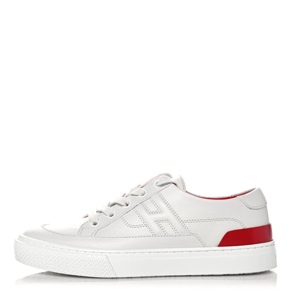 Hermes Calfskin Deep Sneakers 35 White Lipstick Red 1 of 8