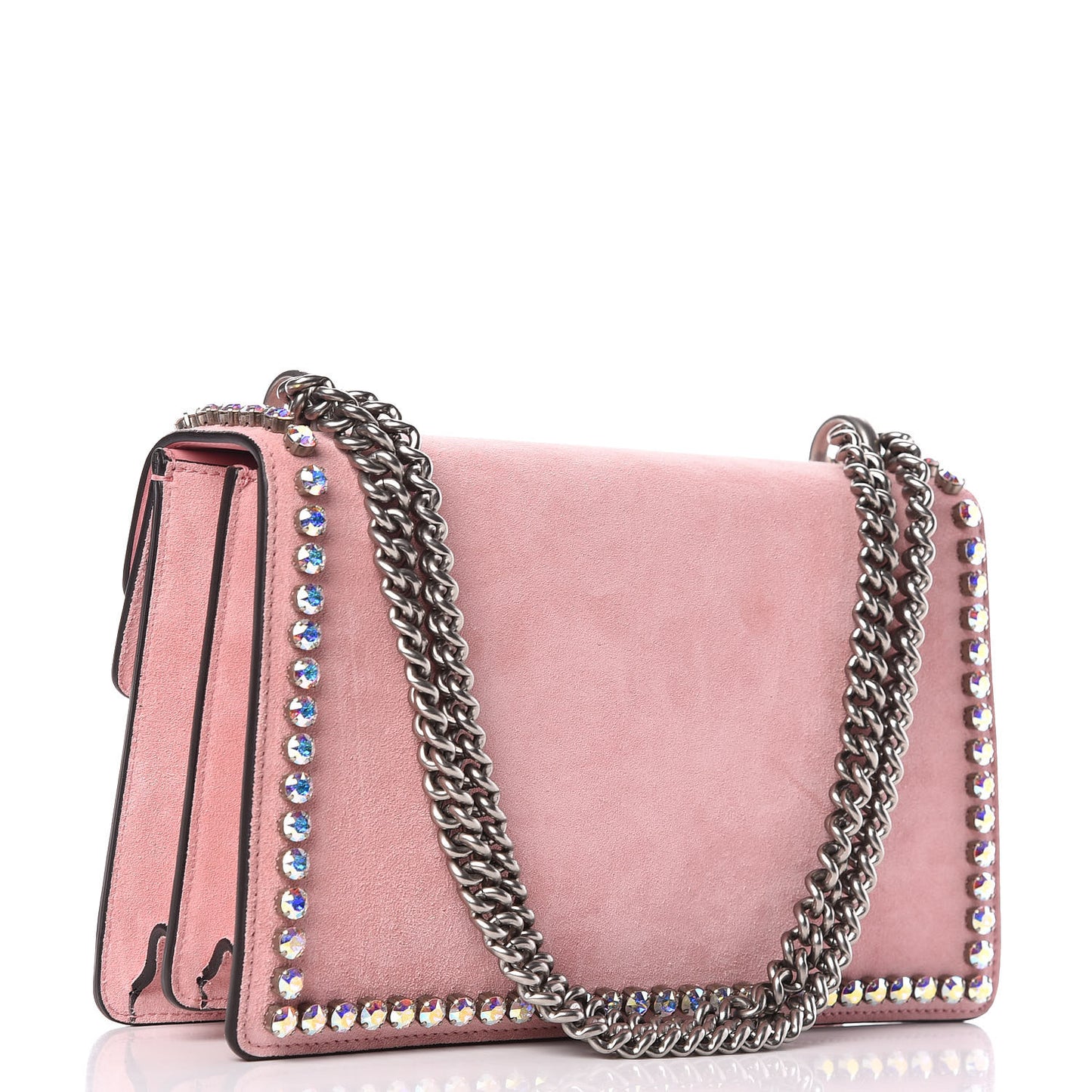 Suede Crystal Small Dionysus Shoulder Bag Peonia