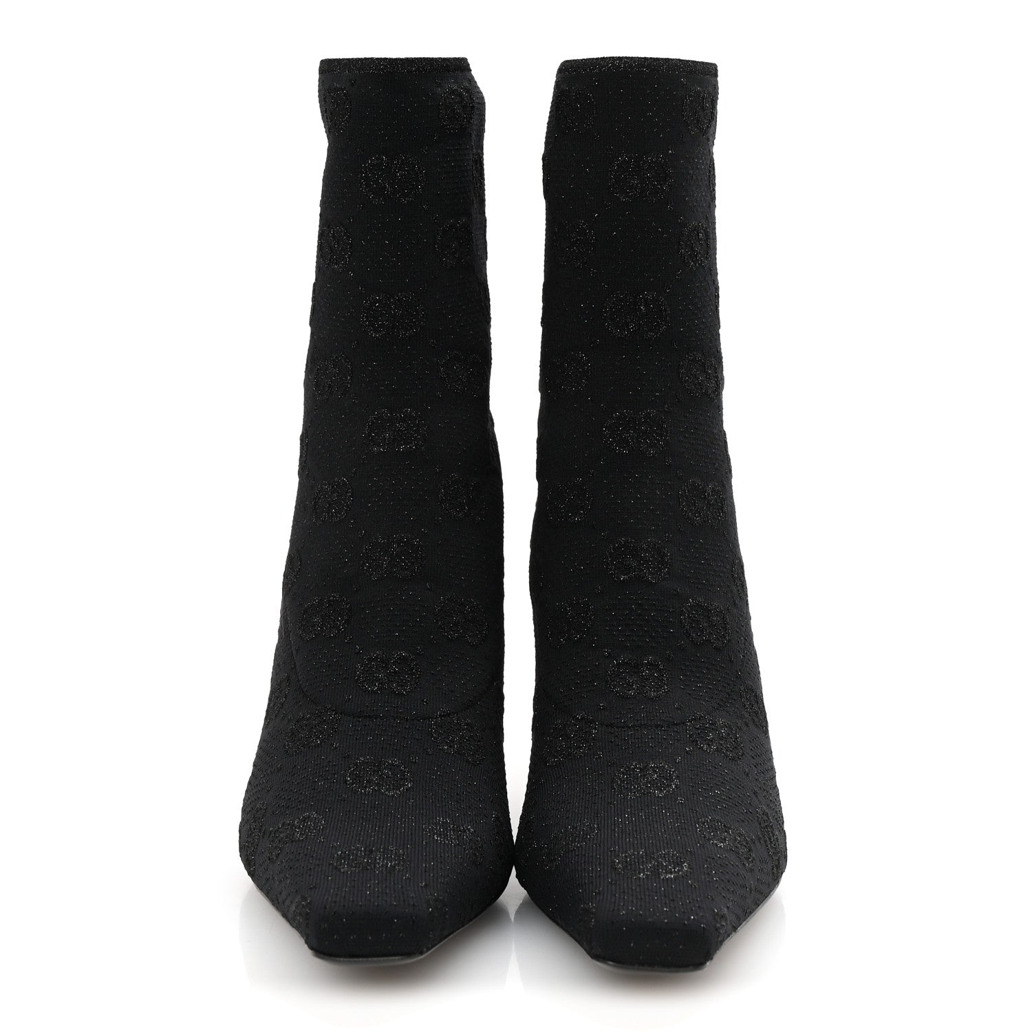 Gucci Technical Jersey Knit GG Monogram Square G 75mm Ankle Boots 39.5 Black 3 of 8