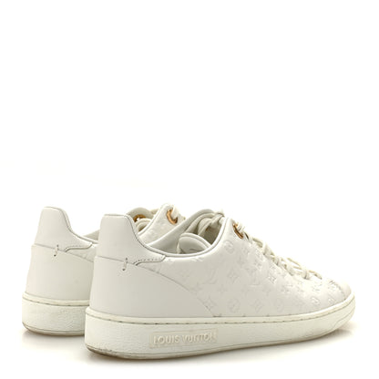 Louis Vuitton Calfskin Monogram Embossed Front Row Sneakers 36 White 5 of 9