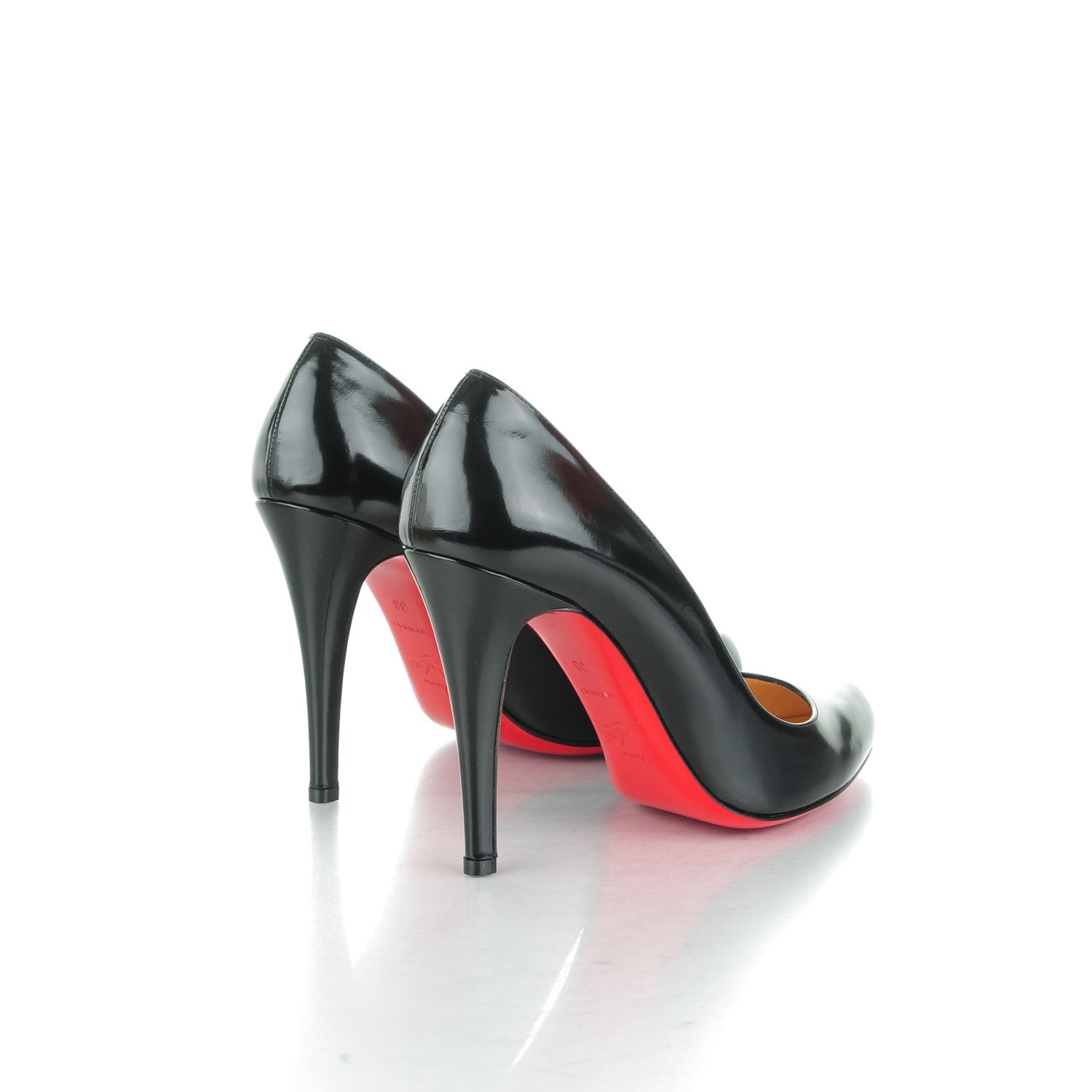 Christian Louboutin Jazz Calfskin Decollete 868 100 Pumps 38 Black 4 of 7