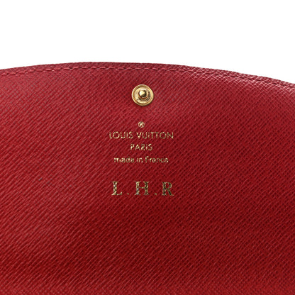 Louis Vuitton Damier Ebene Emilie Wallet Red 6 of 7