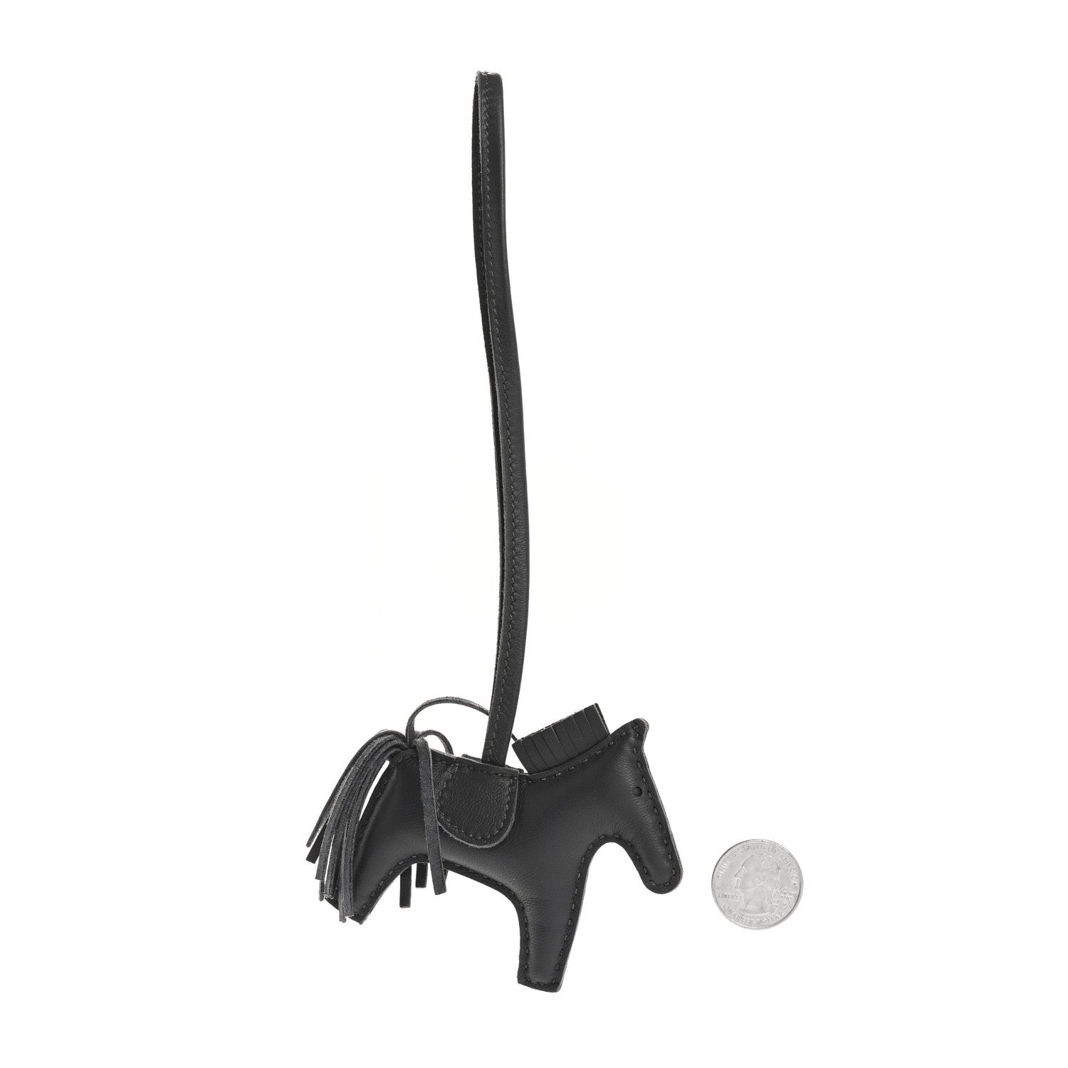 Hermes Milo Lambskin Grigri Rodeo Horse Bag Charm PM Ardoise 2 of 4