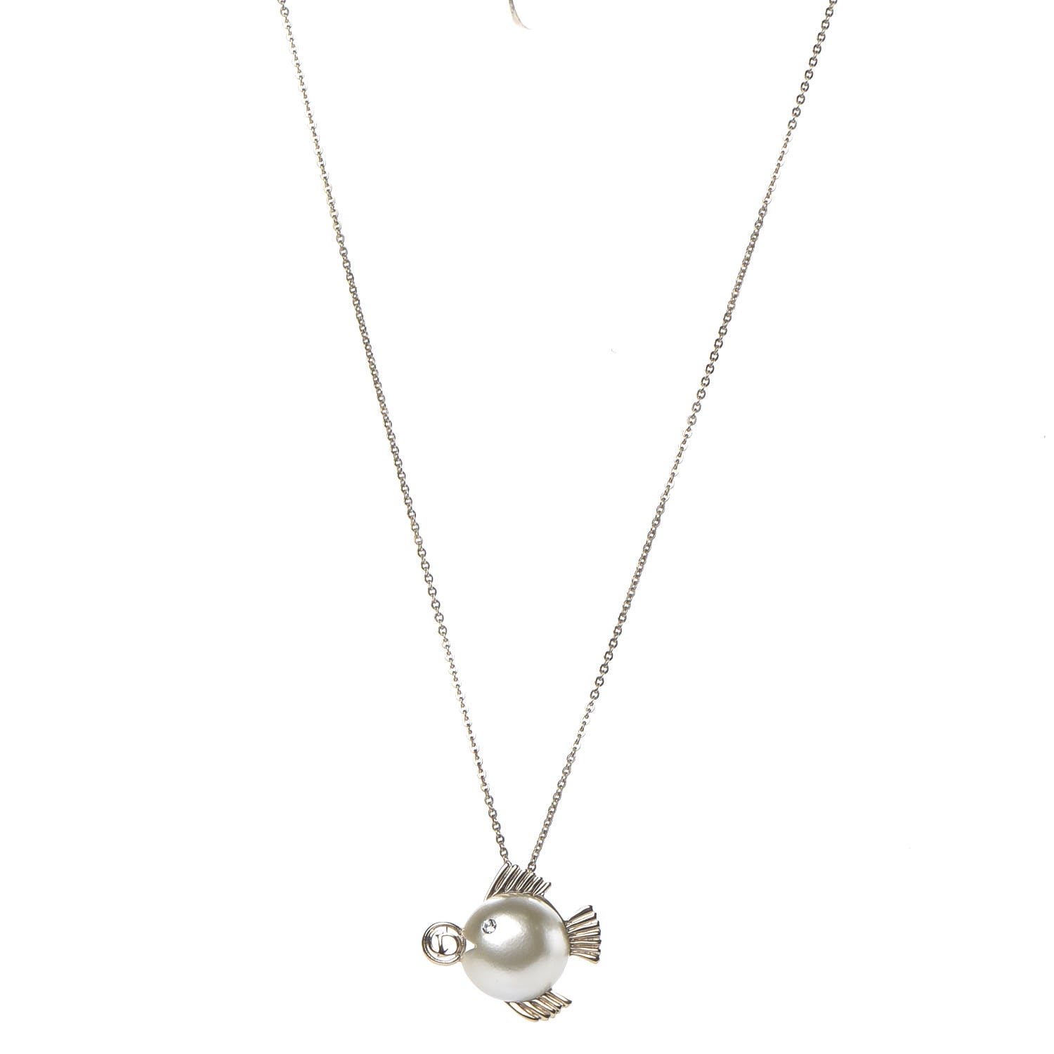 Christian Dior Resin Metal Tell Me Dior Zodiac Pisces Necklace Gold 1 of 5