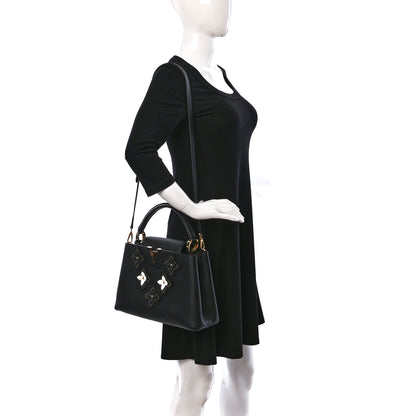 Louis Vuitton Taurillon Metallic Flowers Capucines PM Black 3 of 14