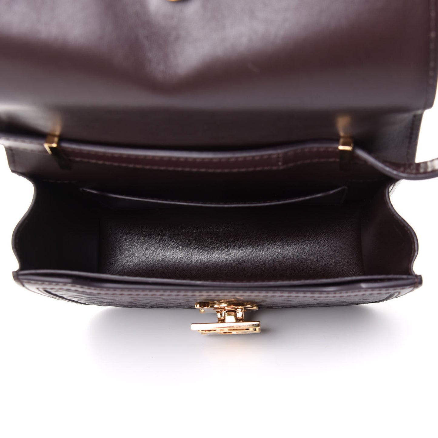 Calfskin Monogram Embossed Mini TB Bag Oxblood