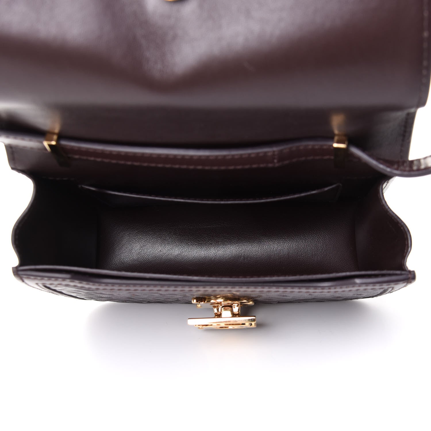 Burberry Calfskin Monogram Embossed Mini TB Bag Oxblood 7 of 10
