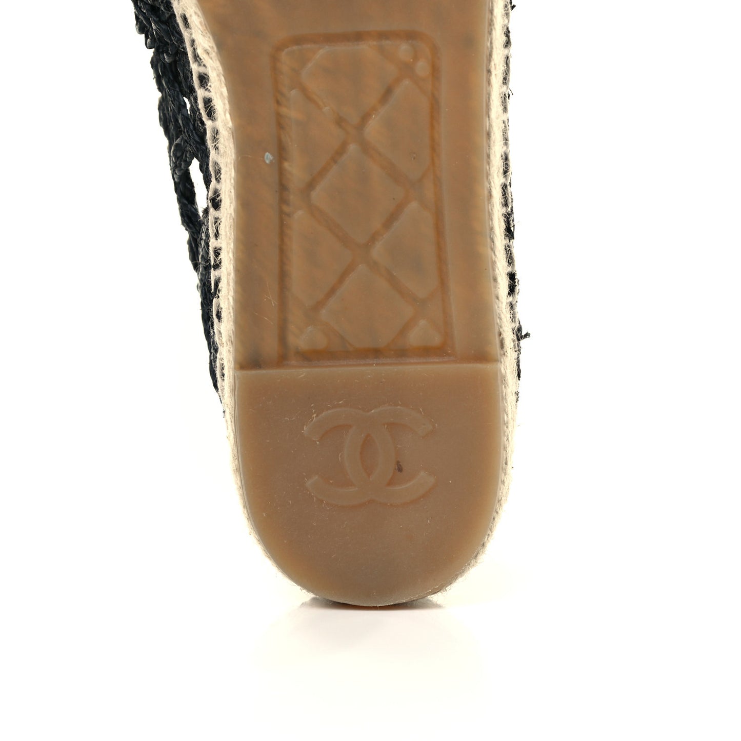 Woven Fabric Grosgrain CC Espadrilles 41 Black