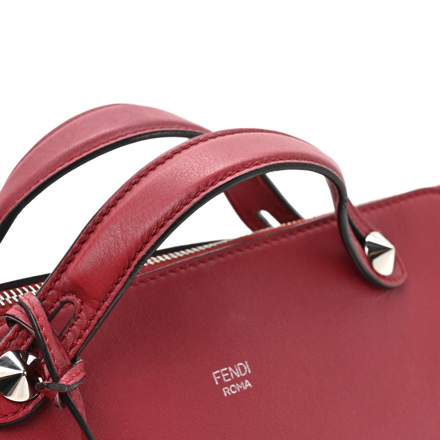 Fendi Vitello Dolce Marmol Medium By The Way Boston Bag Ciliegia 15 of 15