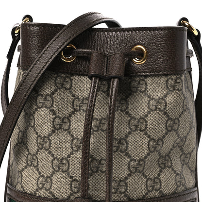 Gucci GG Supreme Monogram Web Mini Ophidia Bucket Bag Brown 8 of 10