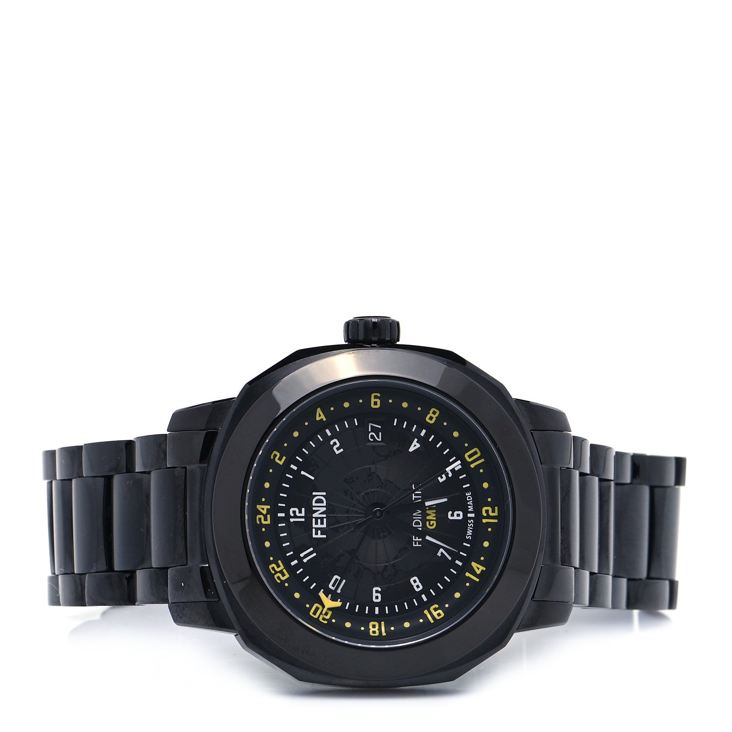 Fendi PVD Stainless Steel 42mm Selleria GMT Automatic Watch Black 2 of 4