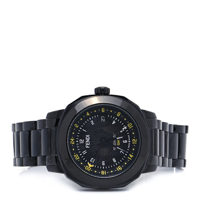 Fendi PVD Stainless Steel 42mm Selleria GMT Automatic Watch Black 2 of 4