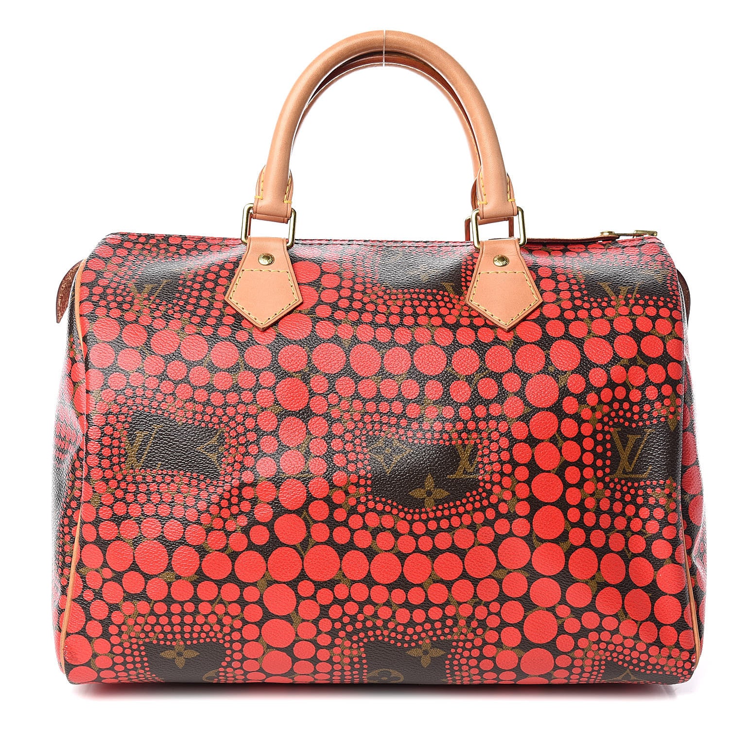 Louis Vuitton Monogram Kusama Town Speedy 30 Red 1 of 10