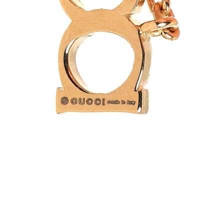 Gucci Metal Crystal Pearl Script Drop Single Earring Gold 4 of 4