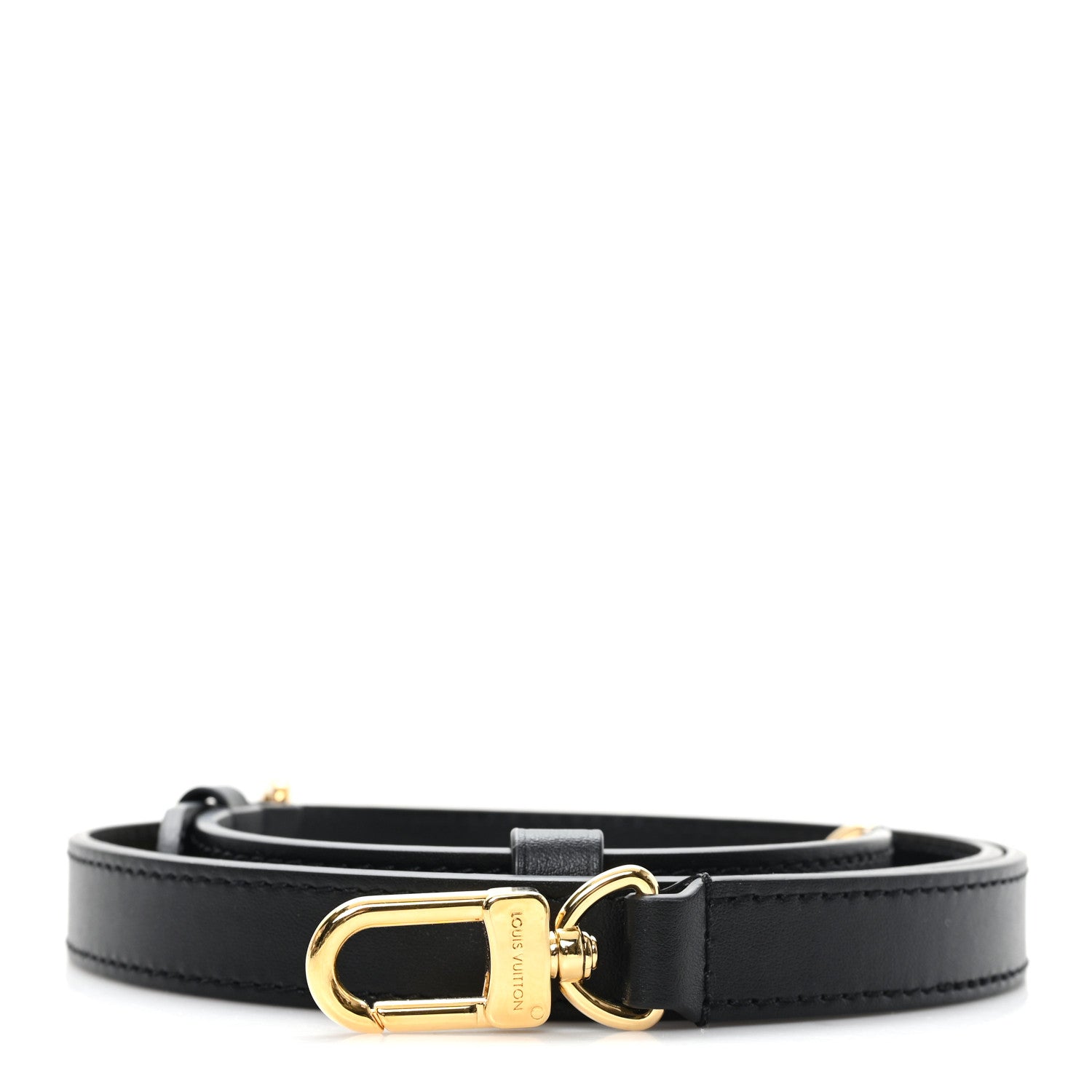 Louis Vuitton Calfskin 16mm Adjustable Shoulder Strap Black 1 of 3