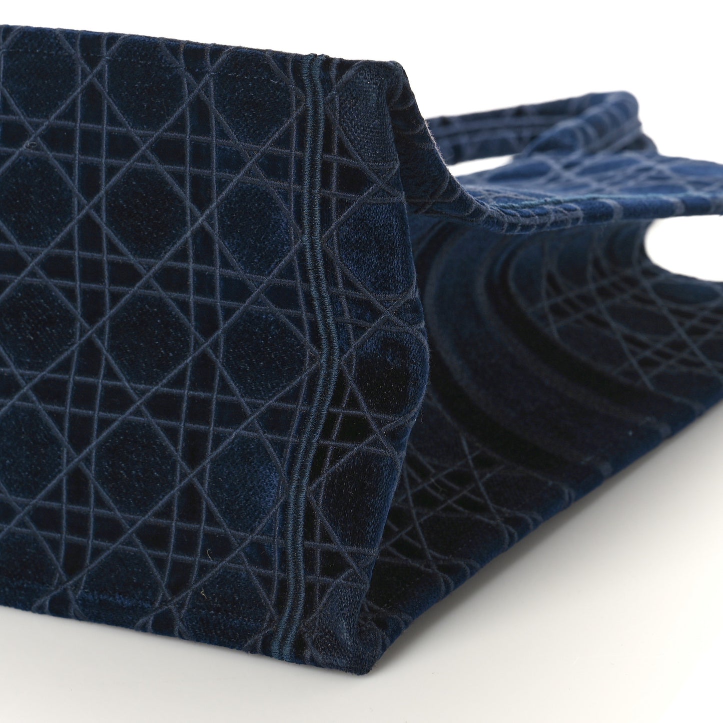 Velvet Cannage Large Book Tote Navy Blue