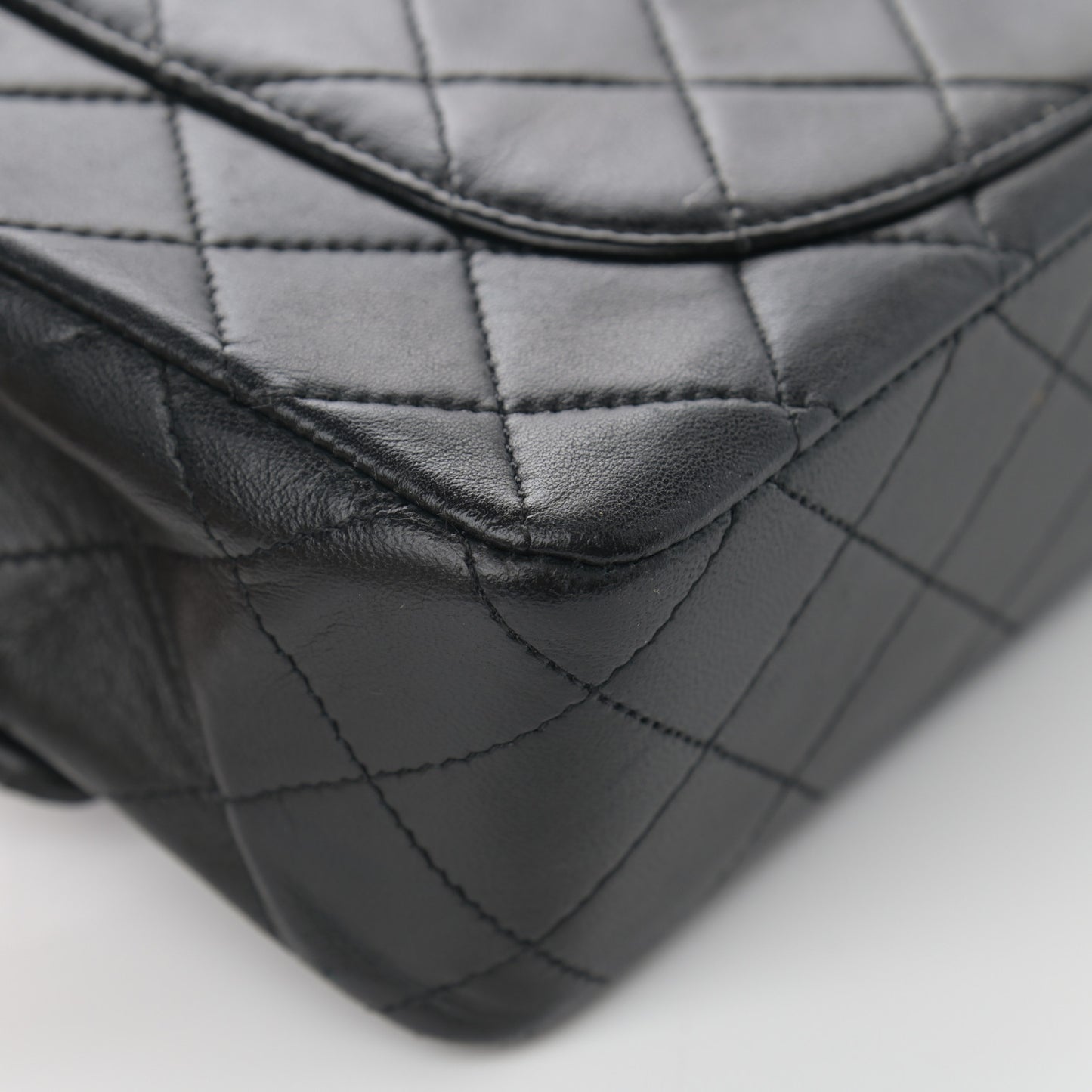 Lambskin Quilted Small Double Flap Black