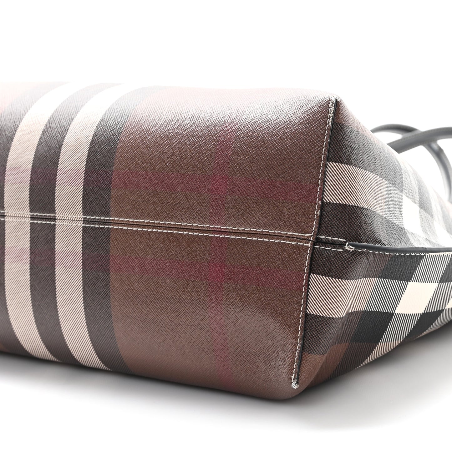 E-Canvas Check Medium Soft TB Tote Dark Birch Brown