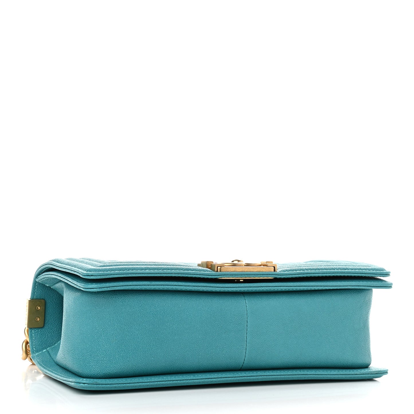 Caviar Quilted Medium Boy Flap Turquoise