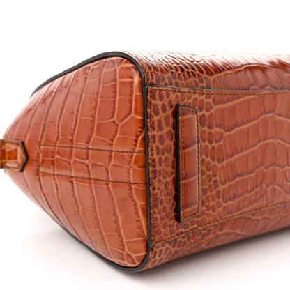 Givenchy Calfskin Crocodile Embossed Mini Antigona Cognac 9 of 10