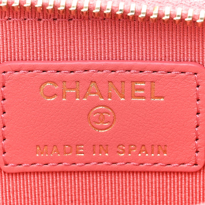 Chanel Caviar Quilted Zip Coin Purse Dark Pink 8 of 15