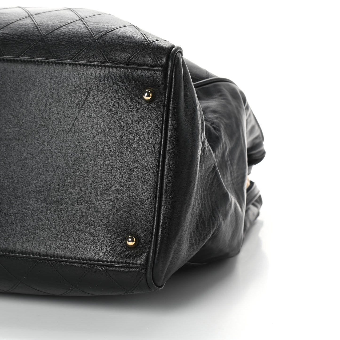 Calfskin Stitched XL Weekender Black