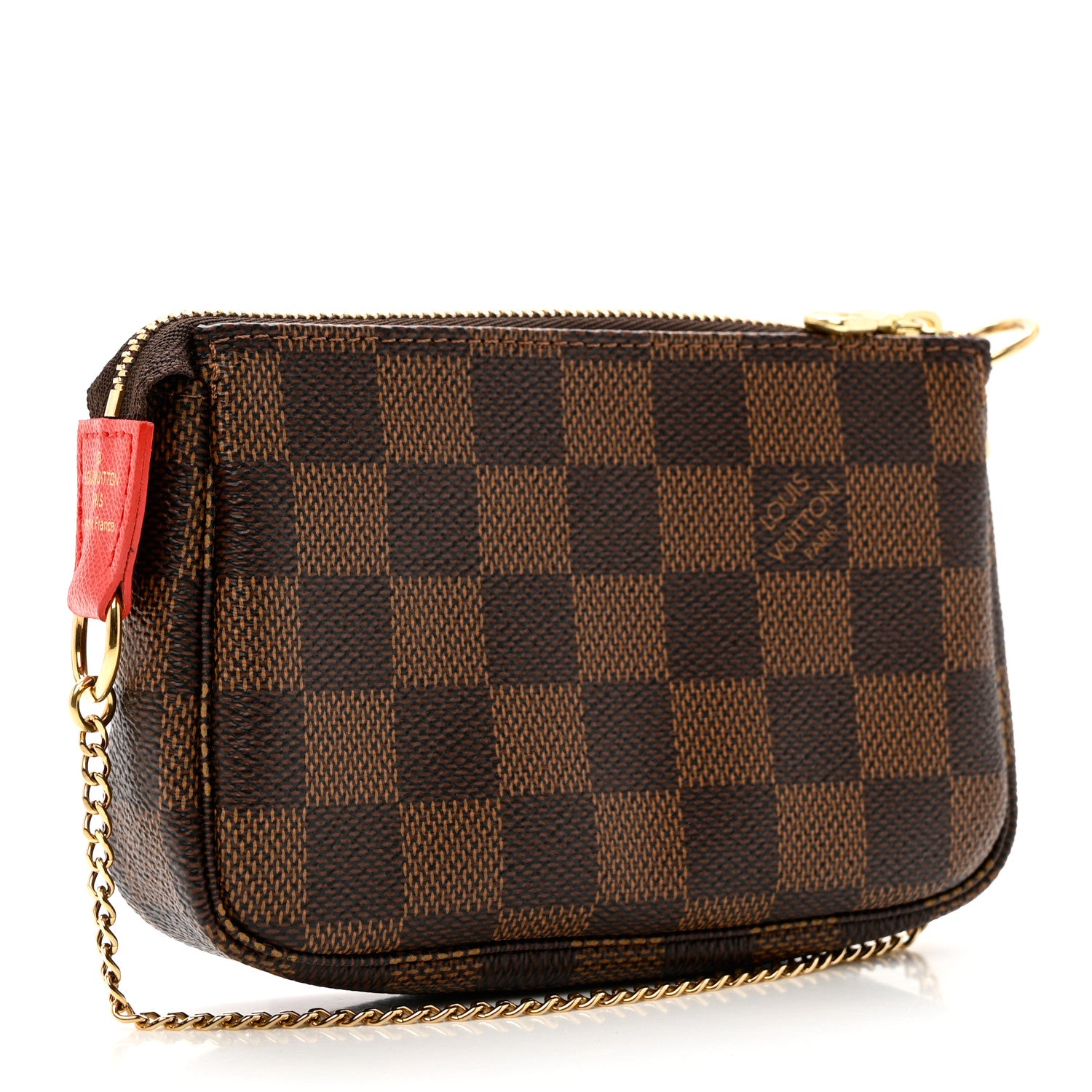 Louis Vuitton Damier Ebene 2019 Christmas Animation Mini Pochette Accessories Red 3 of 7