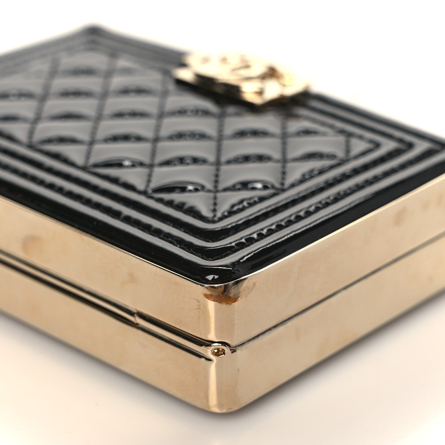 Chanel Patent Calfskin Boy Minaudiere Black 8 of 9
