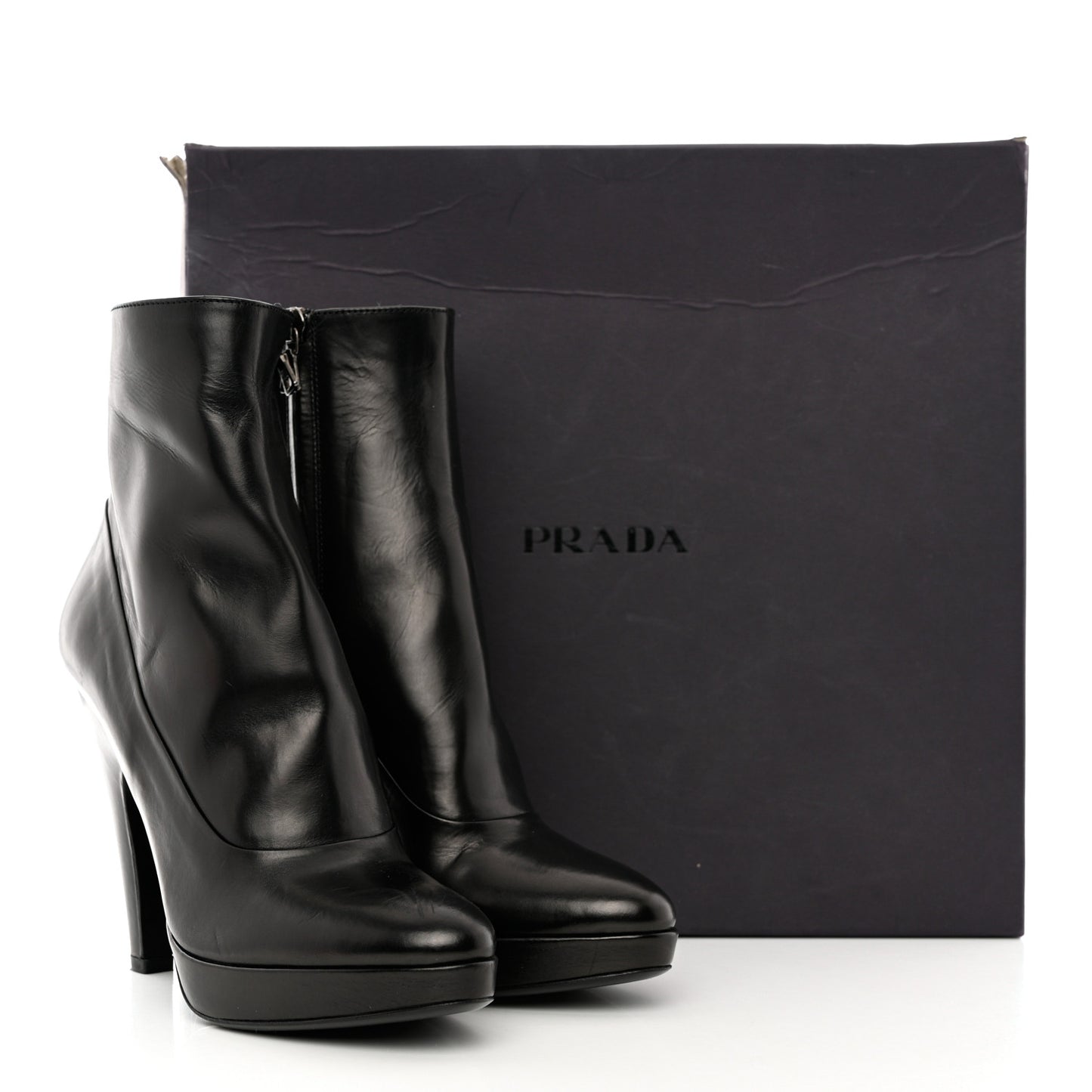 Soft Lux Calfskin Platform Ankle Boots 36 Black
