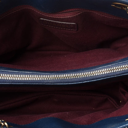 Chanel Patent Goatskin Quilted Small CC Eyelet Tote Blue 5 of 9
