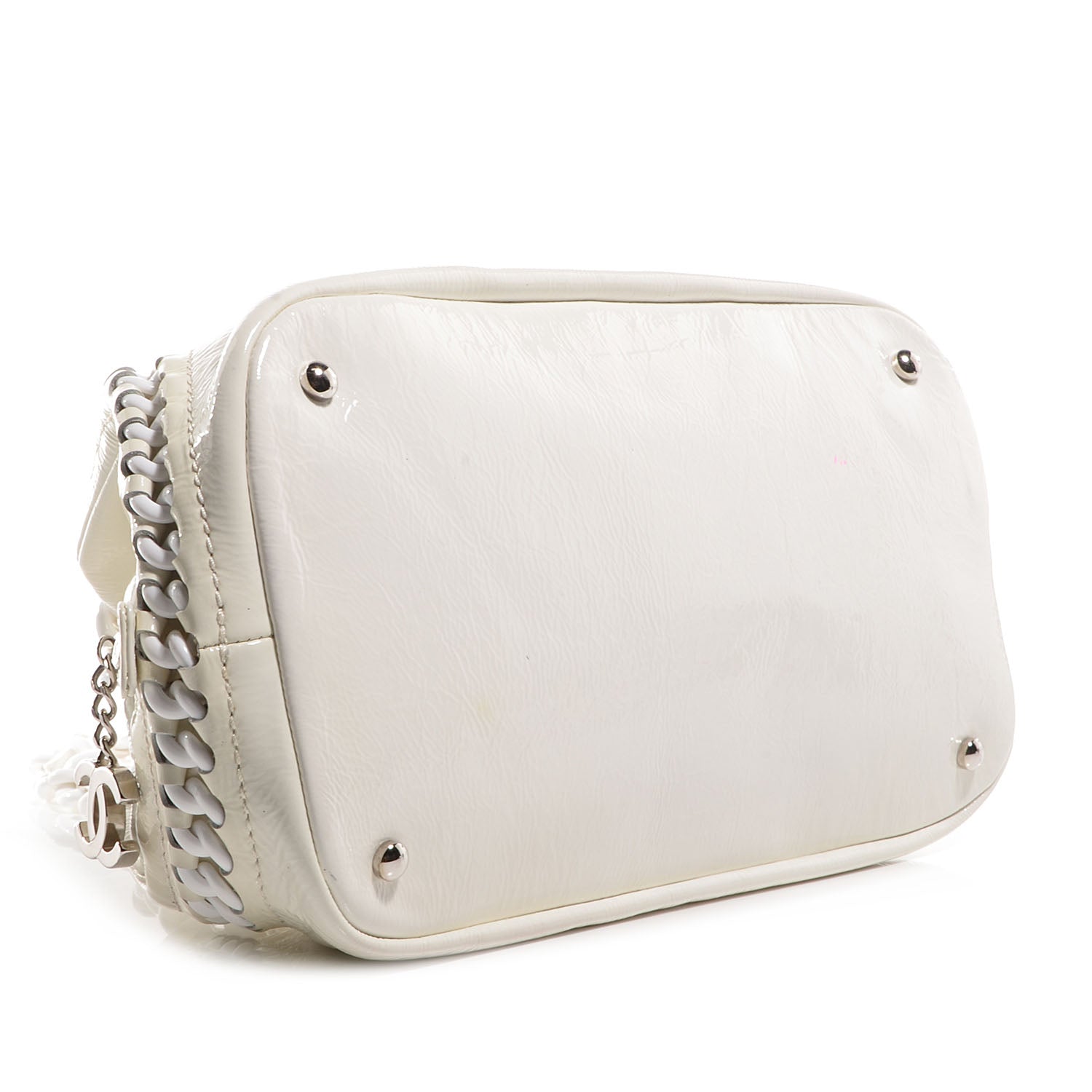 Chanel Patent Luxe Ligne Medium Bowler White 4 of 7