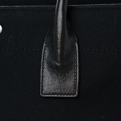 Saint Laurent Linen Calfskin Rive Gauche Tote Black 12 of 14