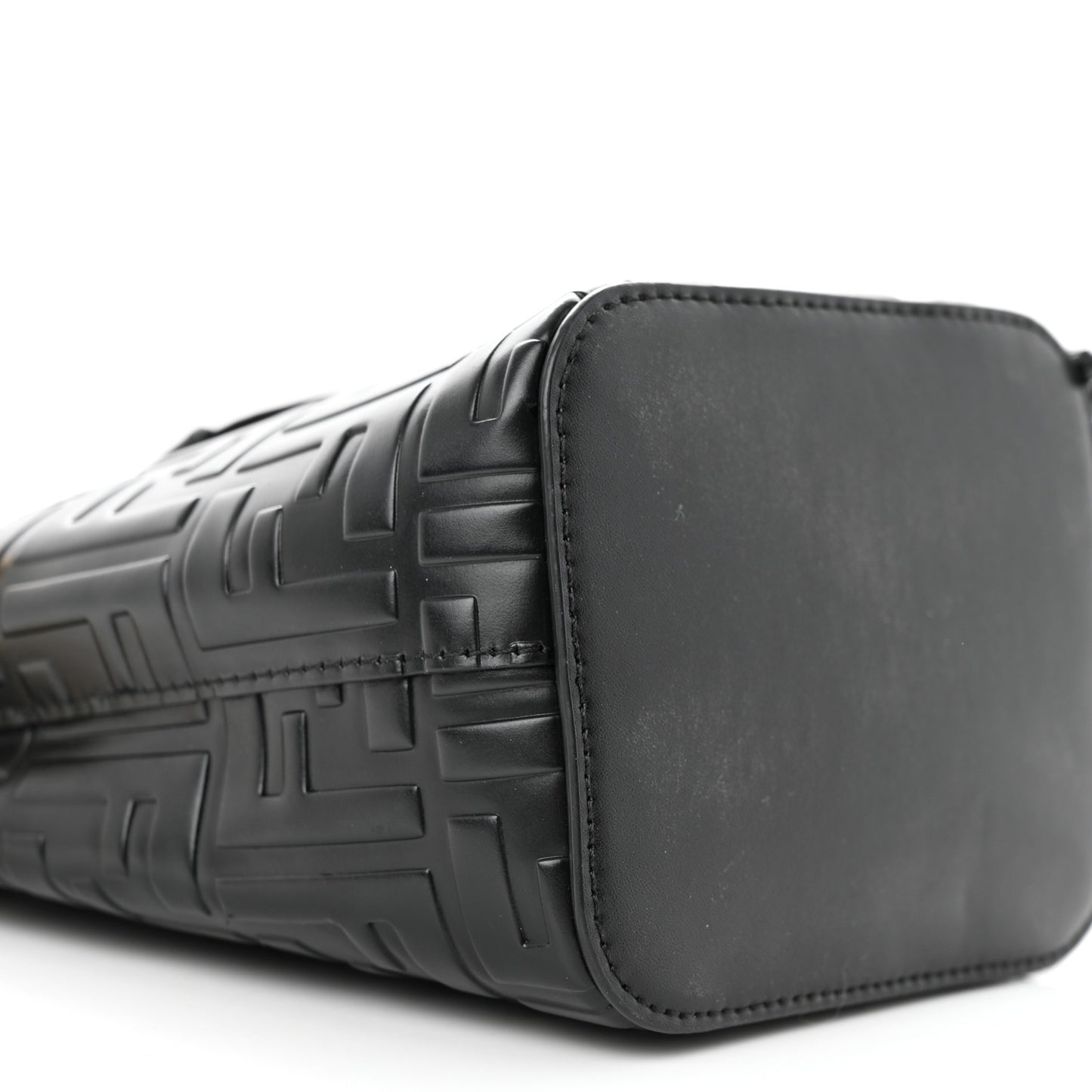 Vitello Liberty F is Fendi FF 1974 Embossed Mini Mon Tresor Bucket Bag Black