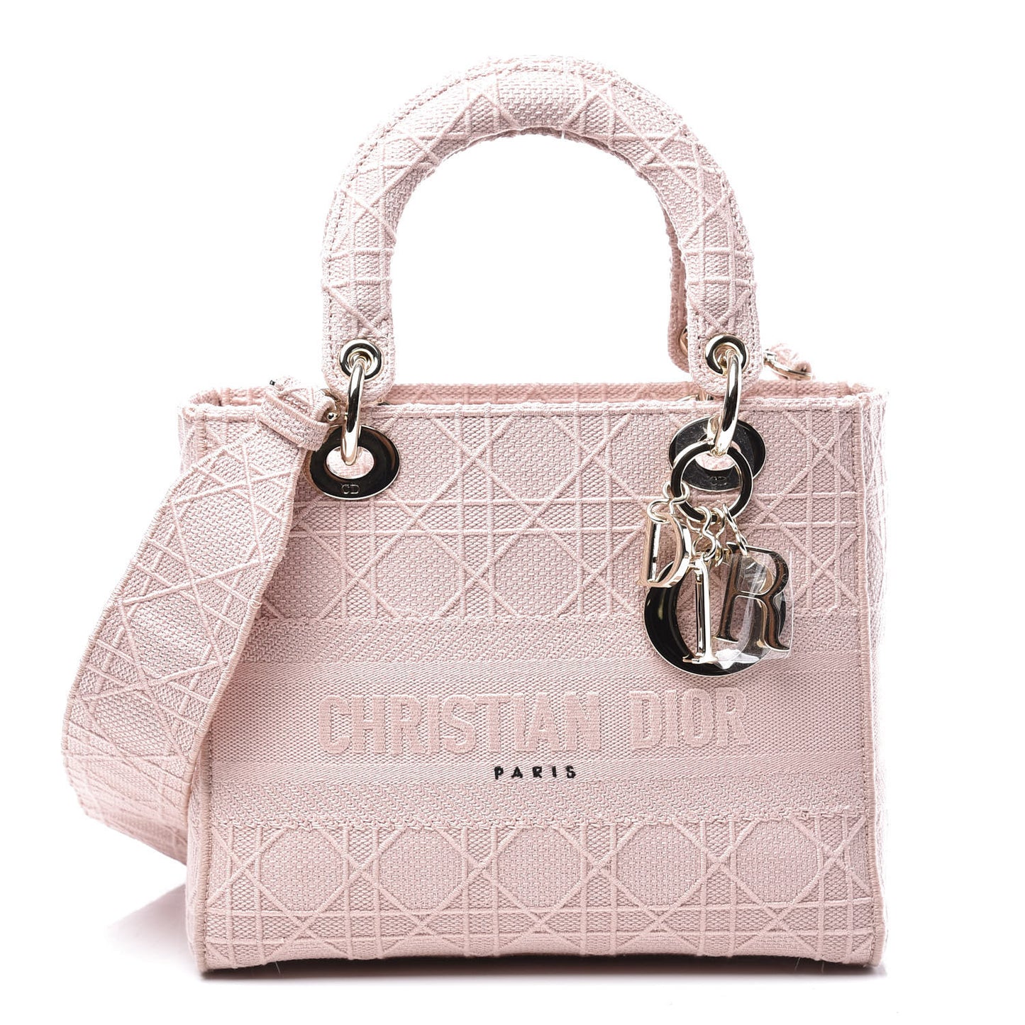 Canvas Embroidered Medium Lady D-Lite Bois De Rose