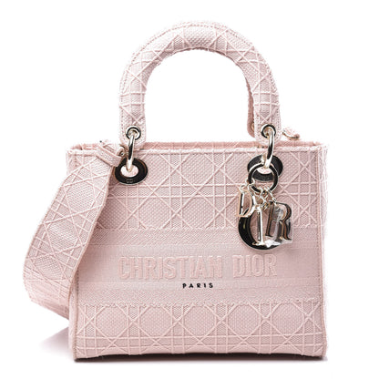 Christian Dior Canvas Embroidered Medium Lady D-Lite Bois De Rose 1 of 9