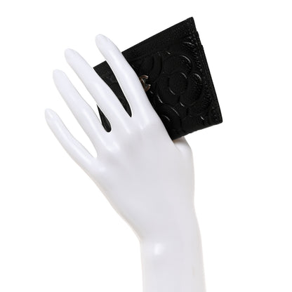 Chanel Caviar Camellia Embossed Card Holder Black 2 of 9
