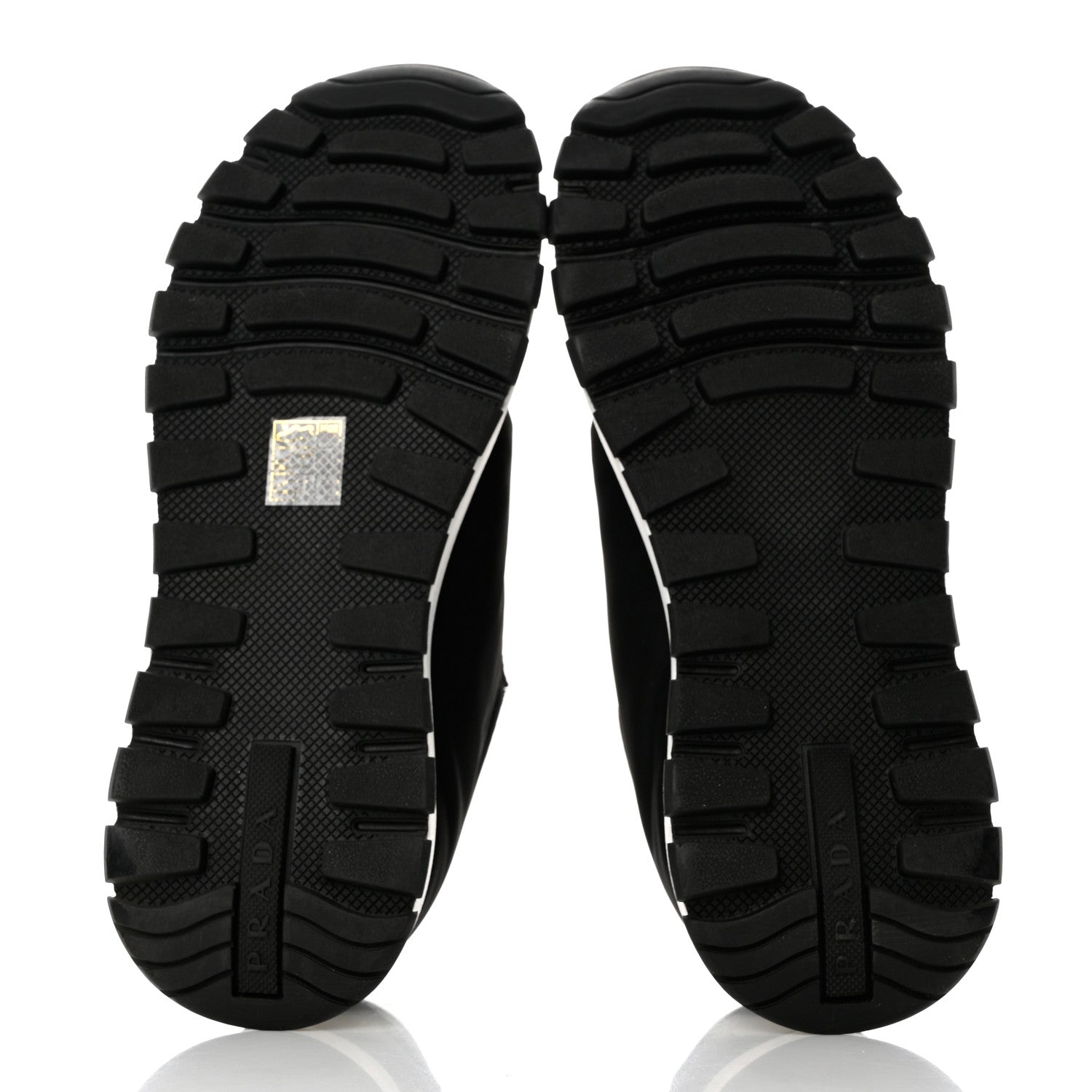 Prada Nylon Piuma Logo Sneakers 37 Black White 5 of 9