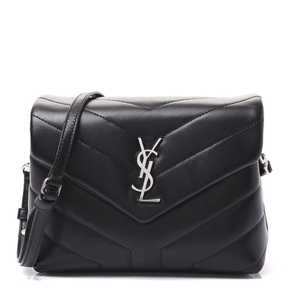 Saint Laurent Calfskin Y Quilted Monogram Toy Loulou Crossbody Bag Black 1 of 10