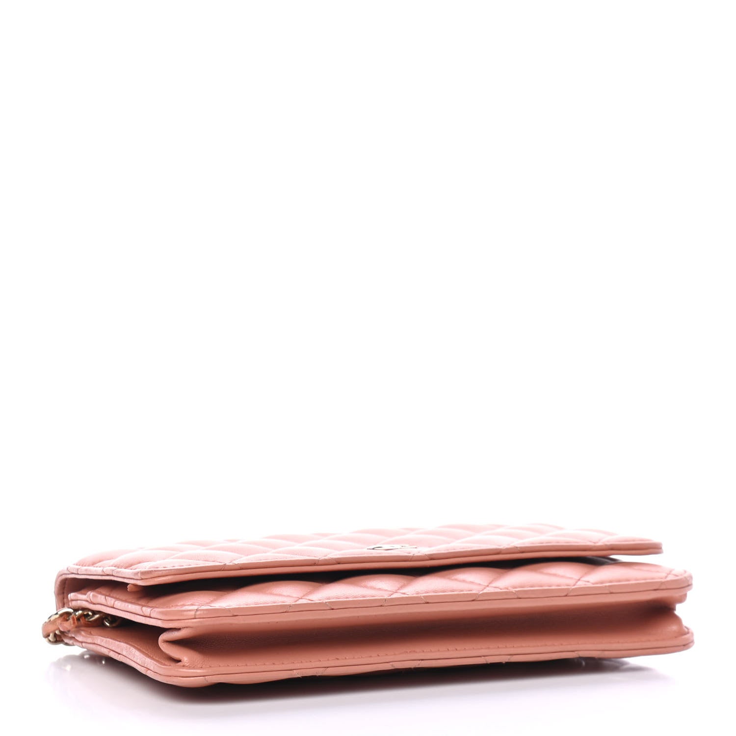 Chanel Lambskin Quilted Wallet on Chain WOC Salmon Pink 3 of 4
