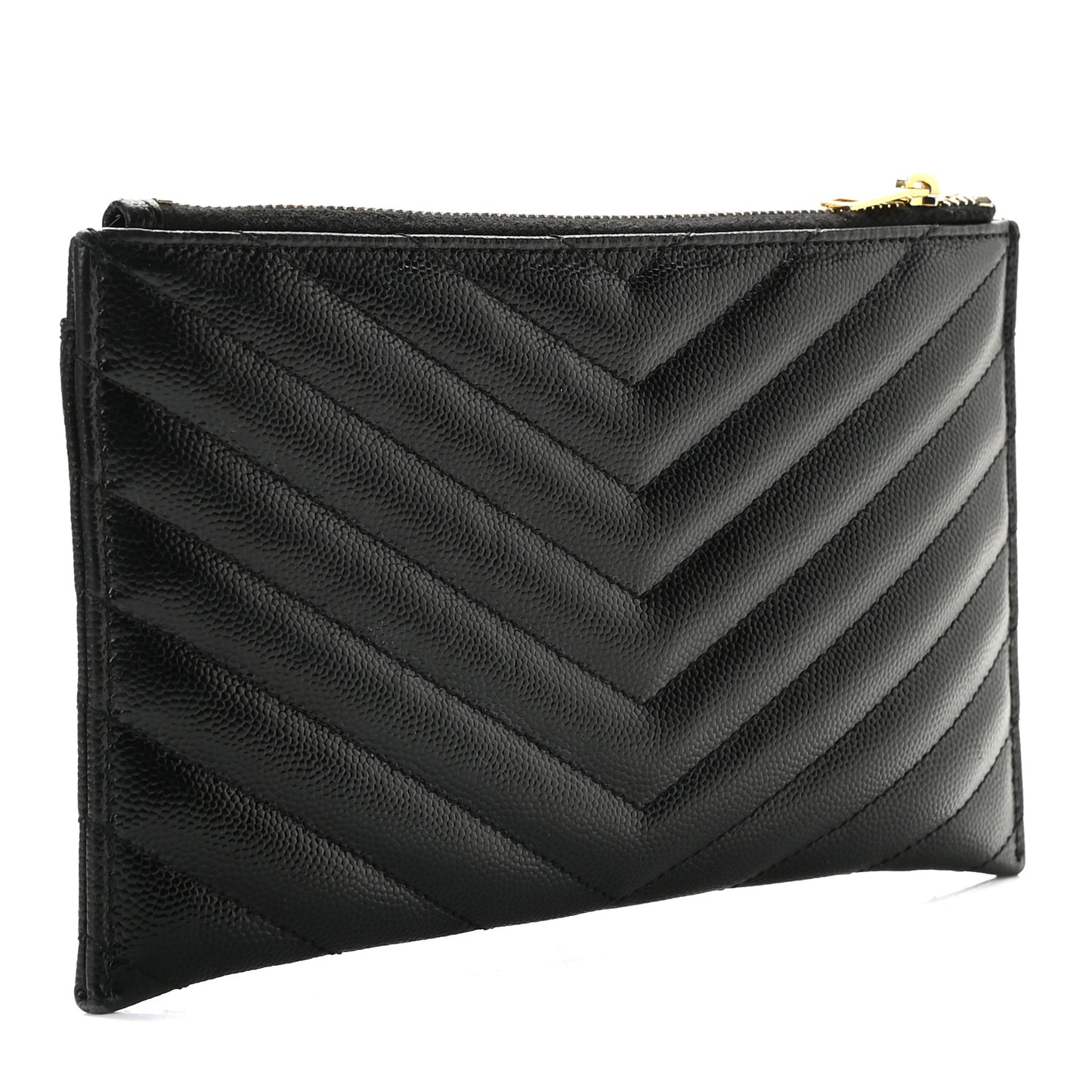 Grain De Poudre Chevron Monogram Bill Pouch Black