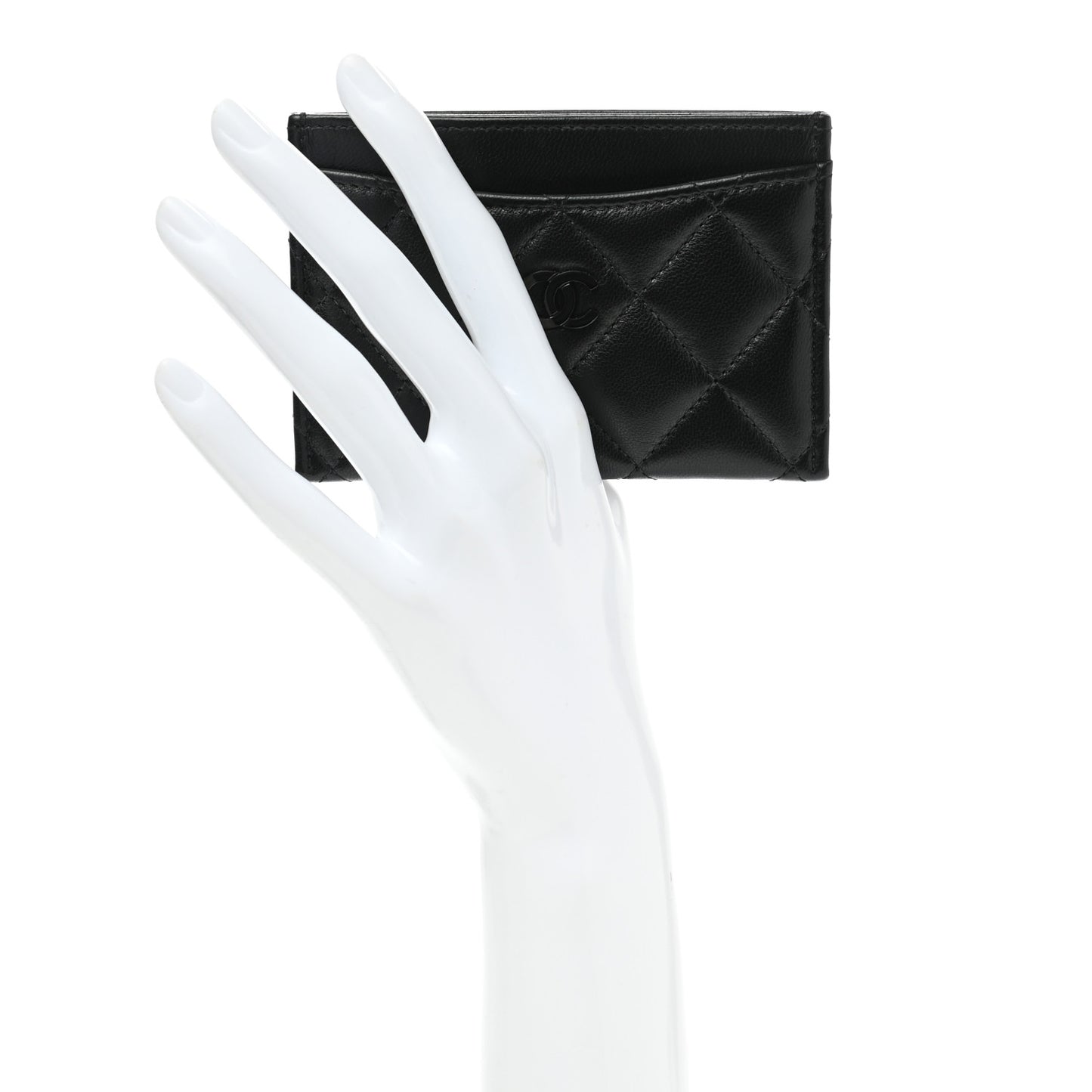 Lambskin Quilted Card Holder So Black