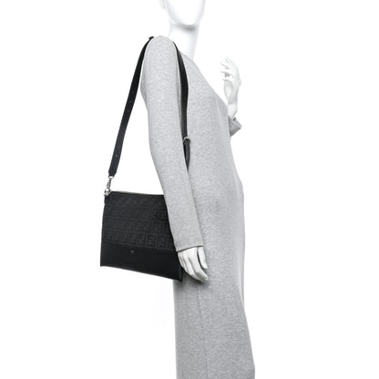 Fendi Vitello King Fabric Jacquard FF 1974 Messenger Black 2 of 12