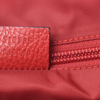 Gucci Nylon Monogram Double Buckle Flap Messenger Bag Vibrant Red 8 of 10