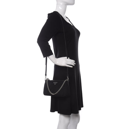 Prada Nylon Tessuto Impuntu Quilted Crossbody Bag Black 2 of 11