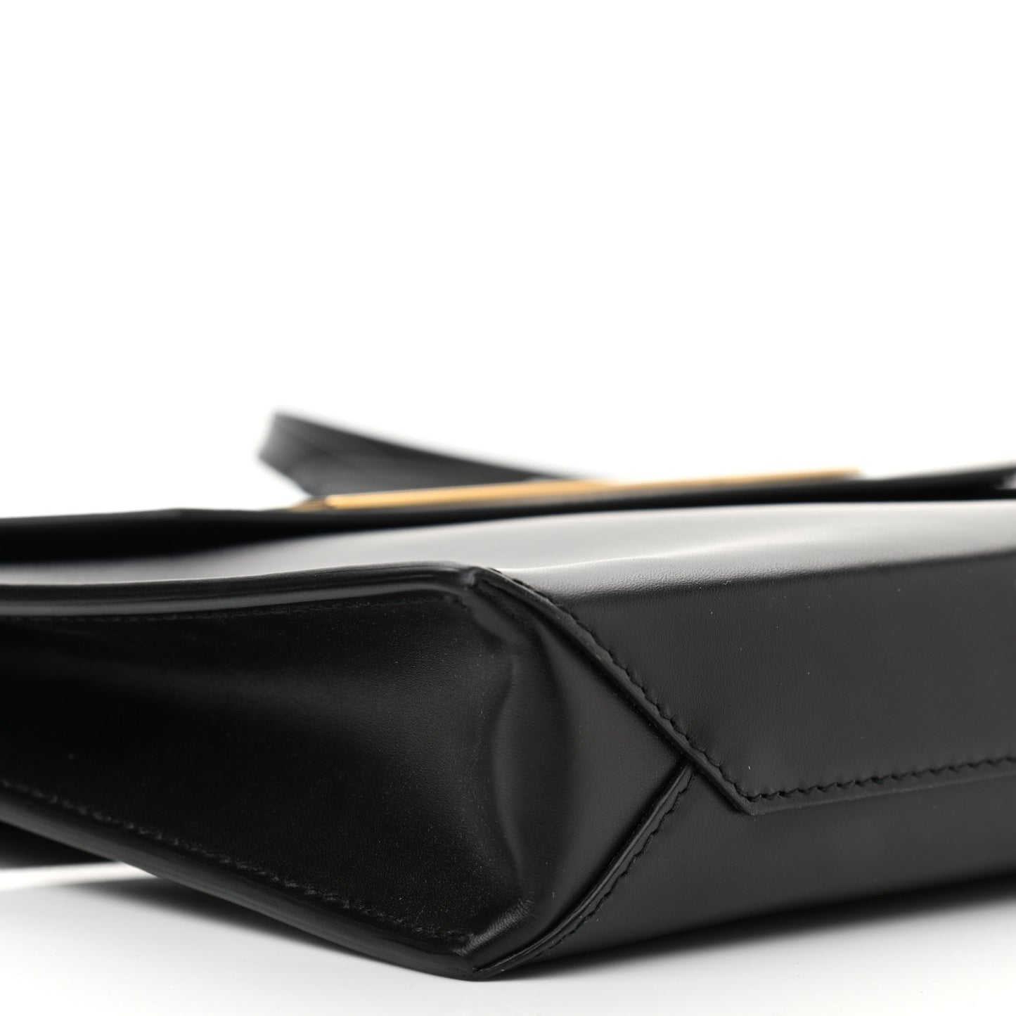 Calfskin Cable Flap Clutch Black