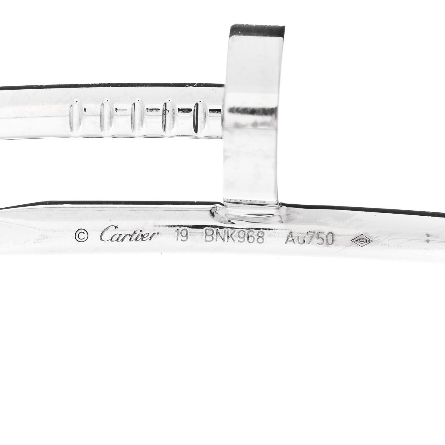 Cartier 18K White Gold Juste Un Clou Bracelet 19 3 of 4
