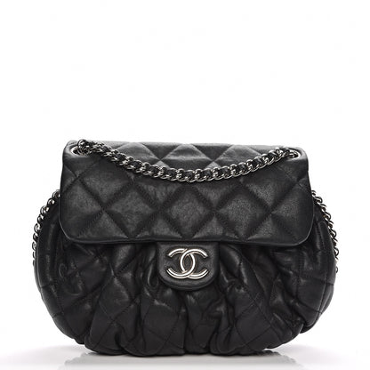 Chanel Washed Lambskin Quilted Medium Chain Around Messenger Black 1 of 8