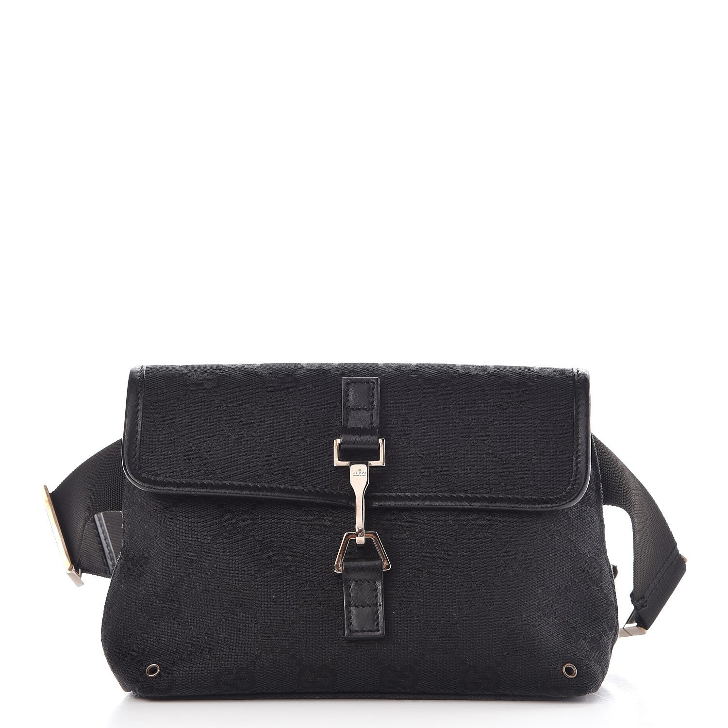 Gucci GG Monogram Web Flight Belt Bag Black 1 of 7
