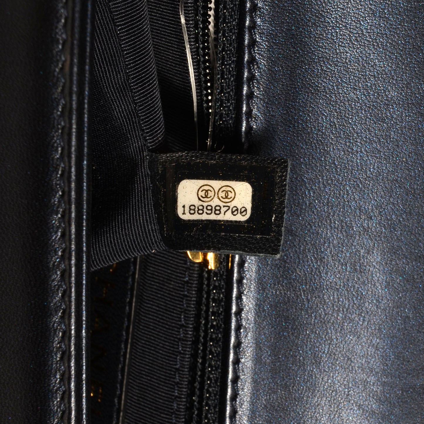 Lambskin Square Quilted Large Boy Cube Flap Navy